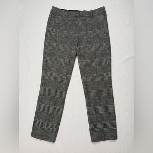 Theory Gray Plaid Straight-Leg Trousers